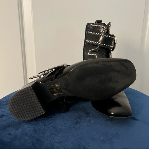 Jeffrey Campbell black patent studded ankle boots 6.5 - Picture 2 of 6